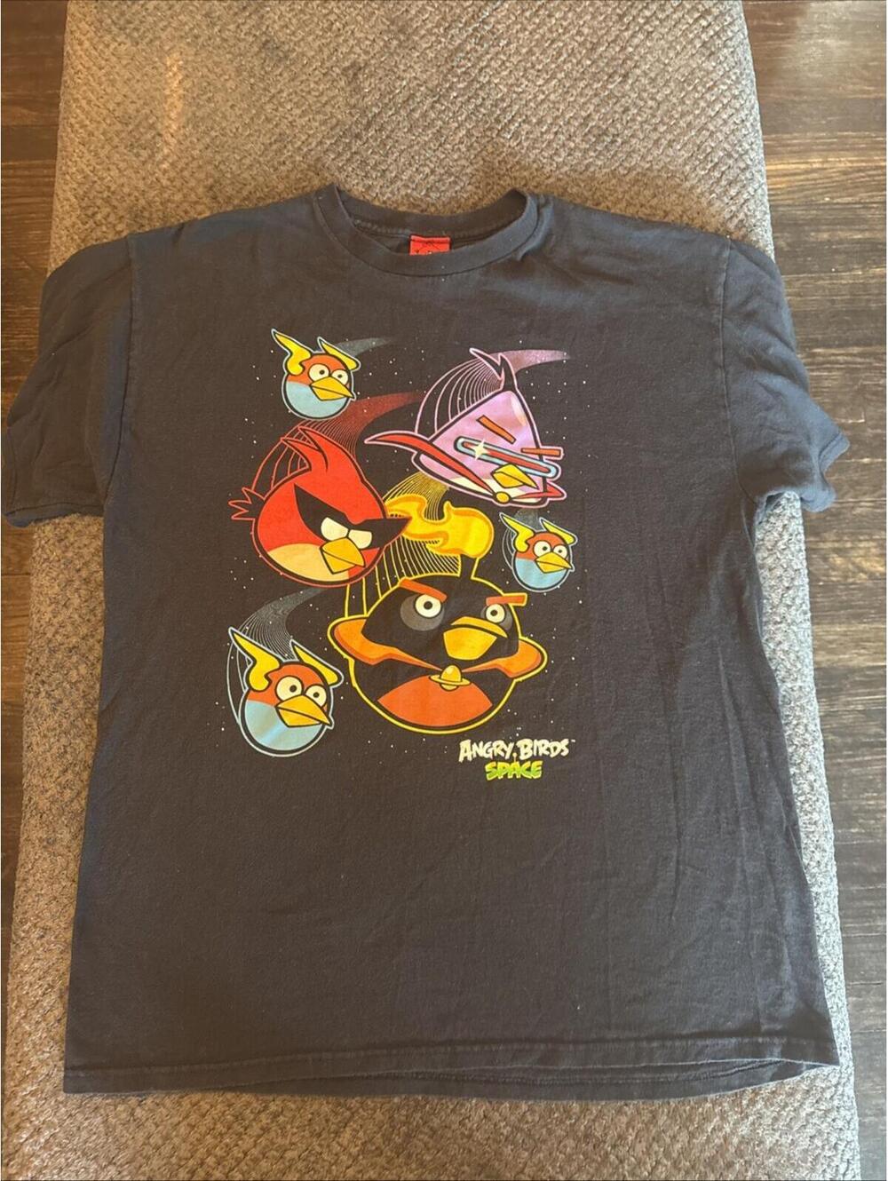 Angry Birds Space Graphic Print T Shirt Men’s Large Rovio Fifth Sun 2012